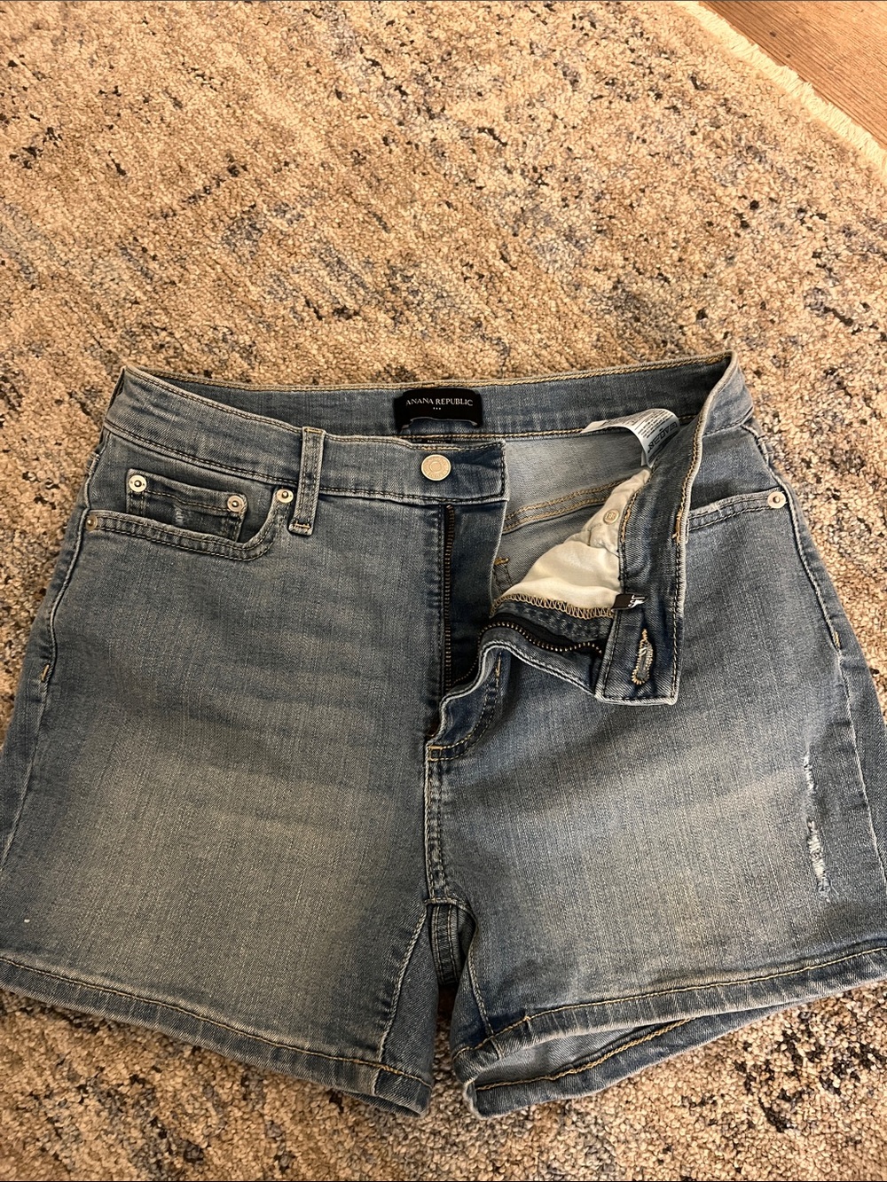 Banana Republic Washed Light Blue Denim Shorts
